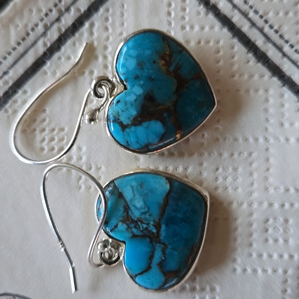 Turquoise Heart Earrings
